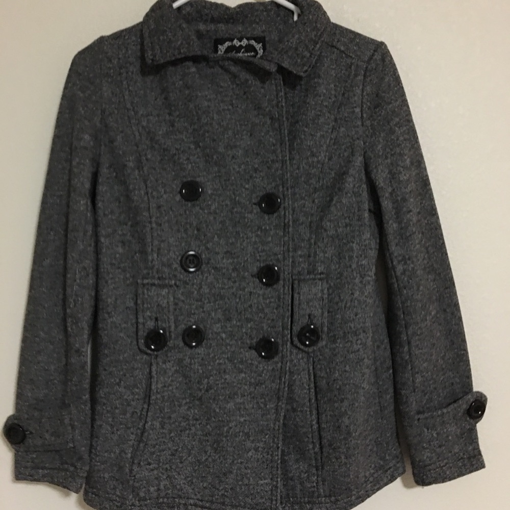 Grey button Coat - Picture 2 of 3